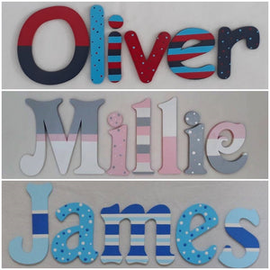 Made to order names - 20cm high for the uppercase letters - $11 per letter.