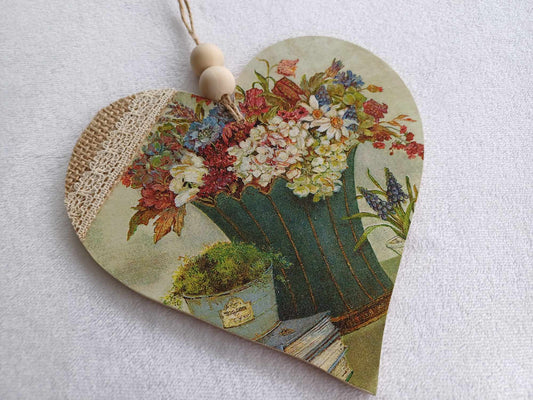 Shabby Chic Hanging Heart.