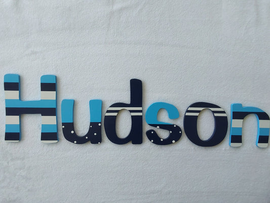 Personalised Names - 20cm high for the uppercase letter - Hudson design and colour.