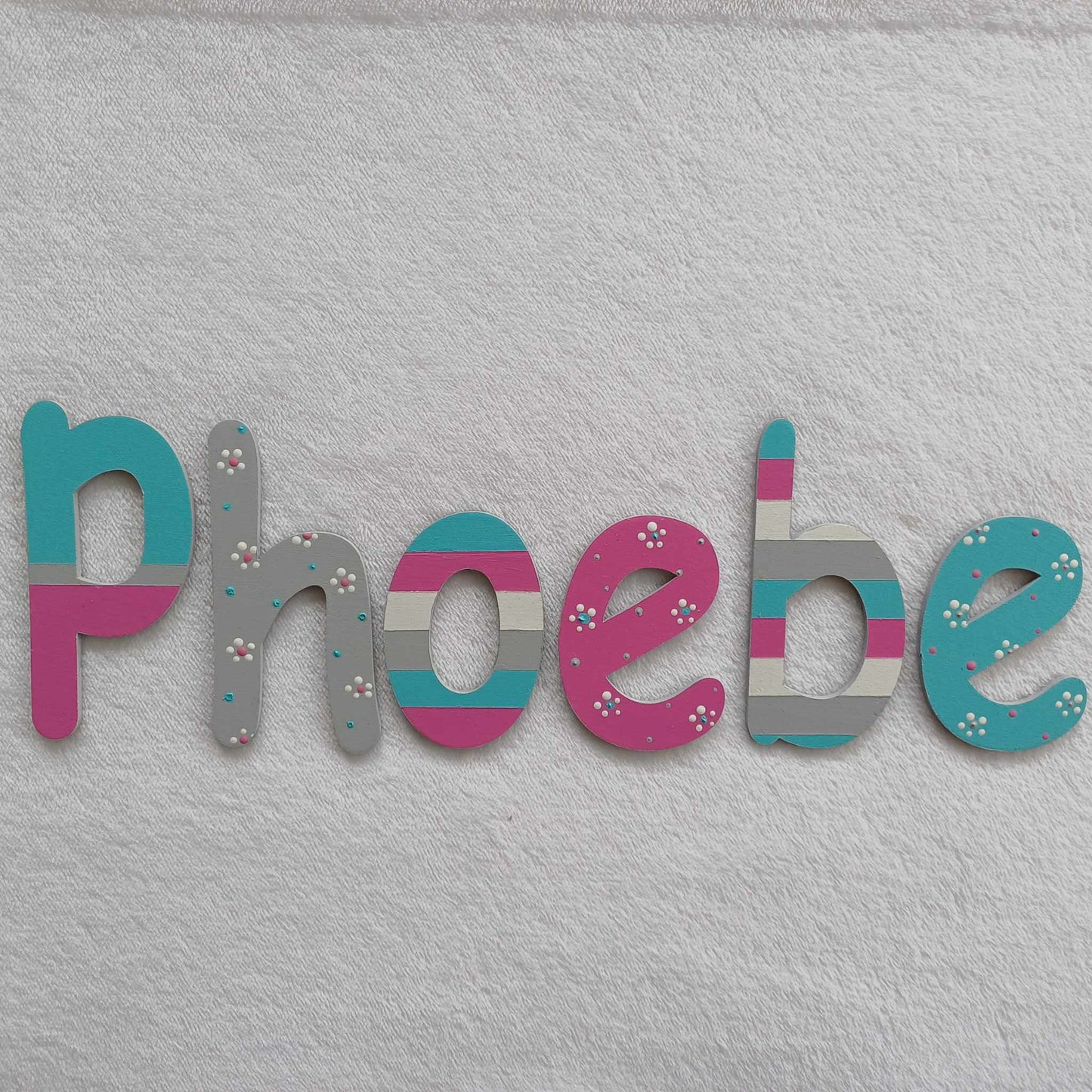 Phoebe - small letters suitable for a door.