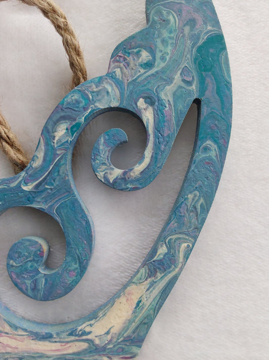 Kiwiana wall art, whale tail.