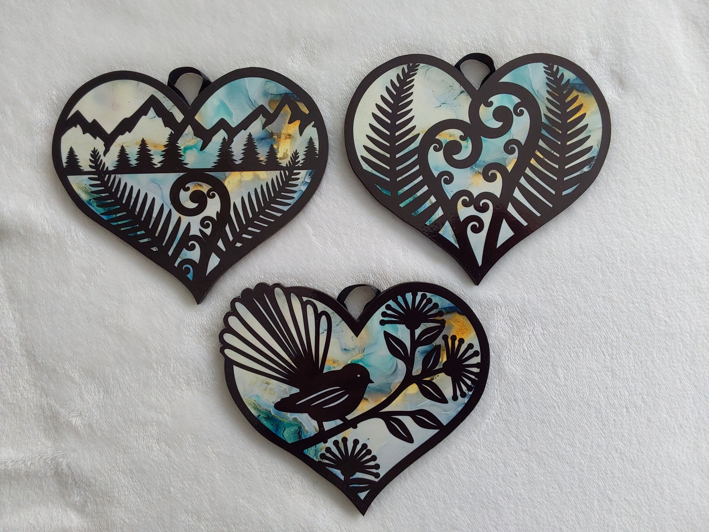 Set of 3 kiwiana wall decor hearts