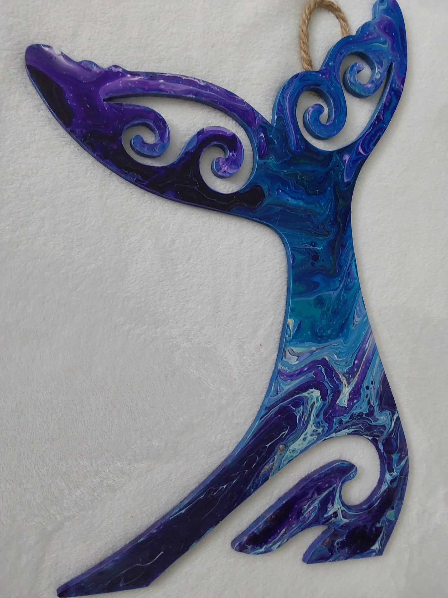 Kiwiana wall art, whale tail.