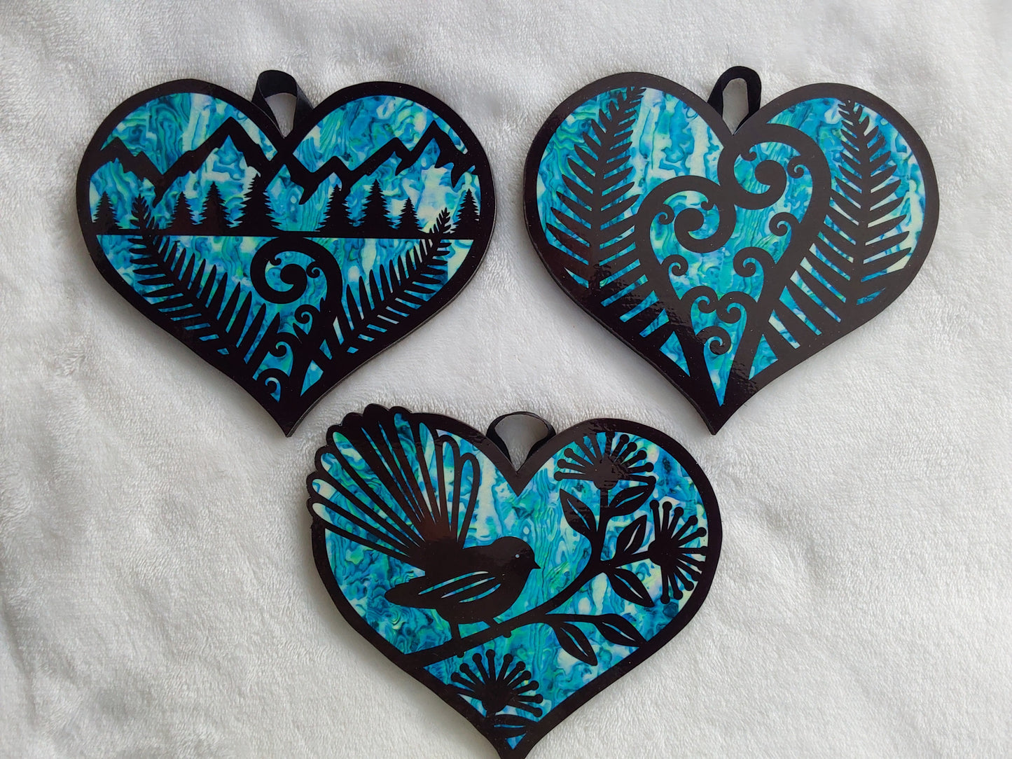 Set of 3 kiwiana wall decor hearts