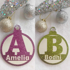 Christmas Monogram Decorations  - Made to order.