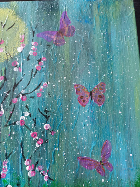 Pink Clusters - Acrylic painting.