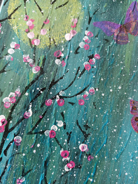 Pink Clusters - Acrylic painting.