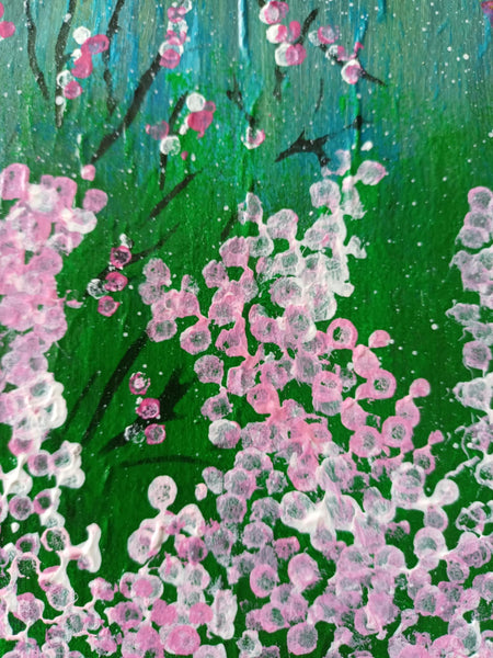 Pink Clusters - Acrylic painting.