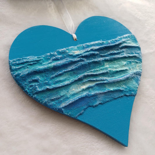 Hanging heart with texture.