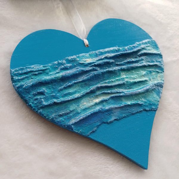 Hanging heart with texture.