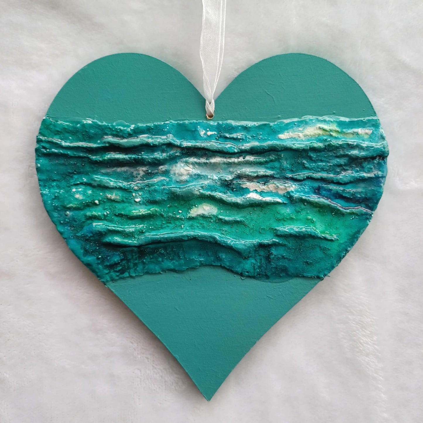 Hanging heart with texture.