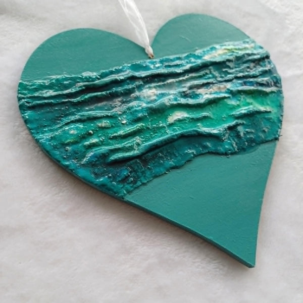 Hanging heart with texture.