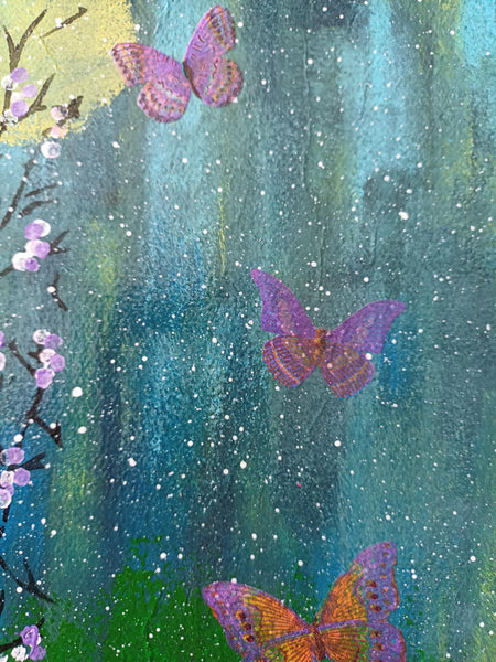 Purple  Clusters - Acrylic painting.