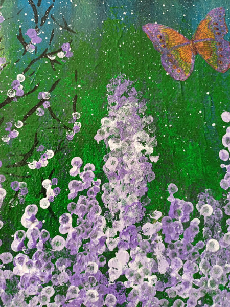 Purple  Clusters - Acrylic painting.
