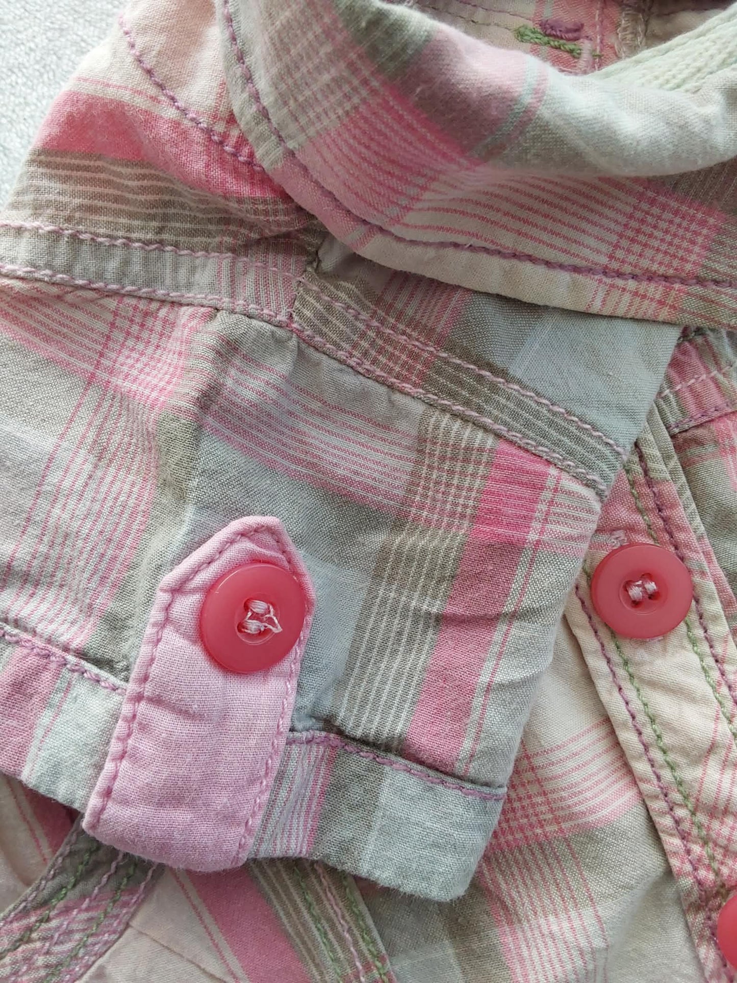 Preloved Pink/grey plaid dress - Hippo + Friends