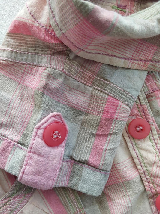 Preloved Pink/grey plaid dress - Hippo + Friends