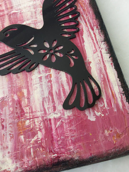 Mixed Media Hummingbird Canvas