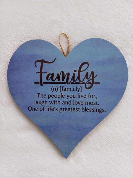 Family Heart 15cm x 15cm.