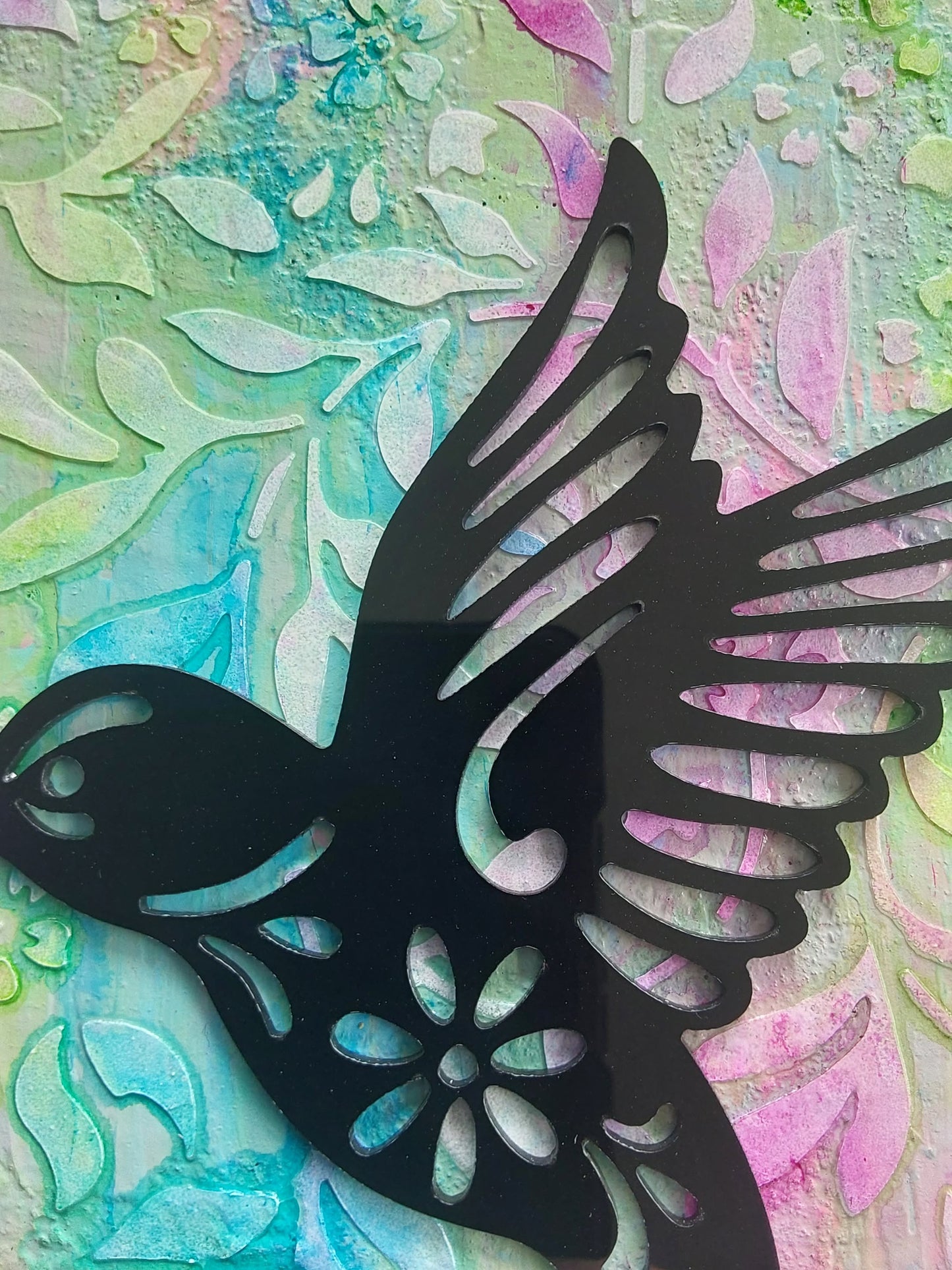 Mixed Media Hummingbird Canvas