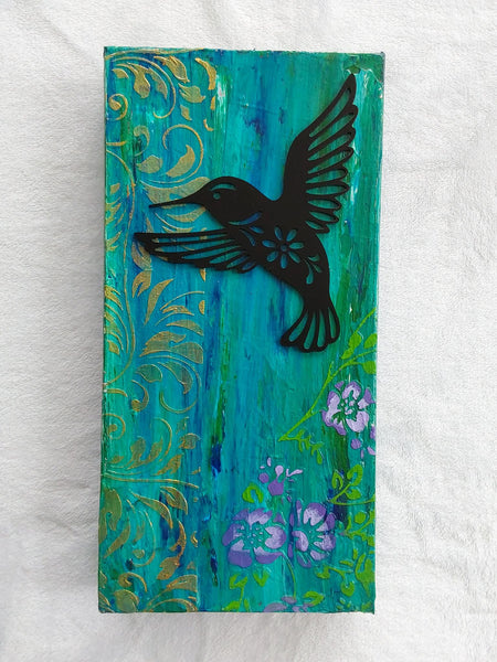 Mixed Media Hummingbird Canvas