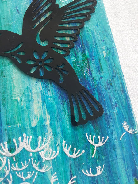 Mixed Media Hummingbird Canvas