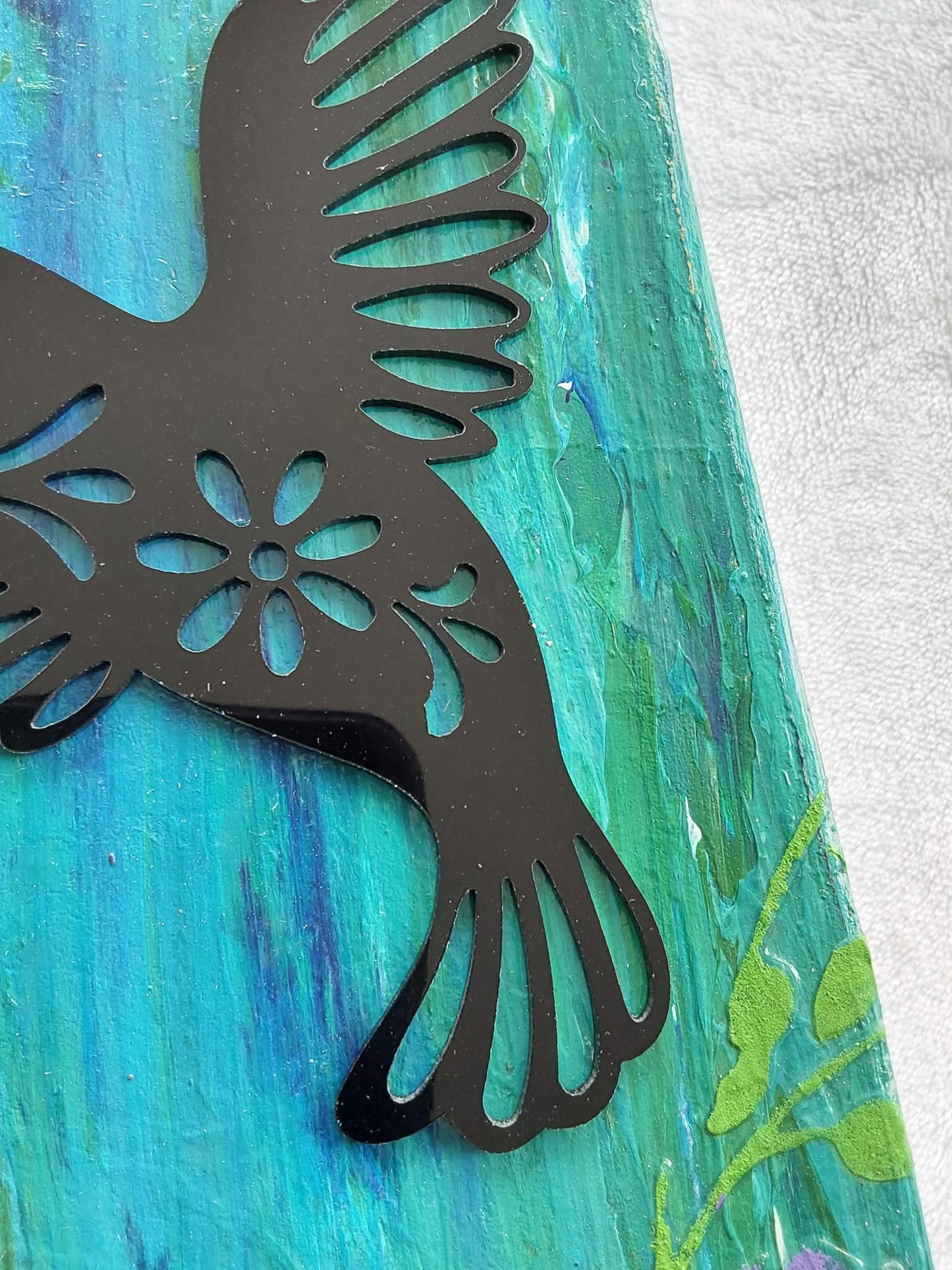 Mixed Media Hummingbird Canvas