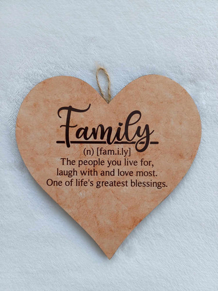 Family Heart 15cm x 15cm.