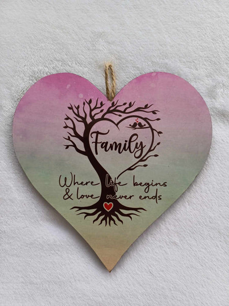 Family Heart 15cm x 15cm.