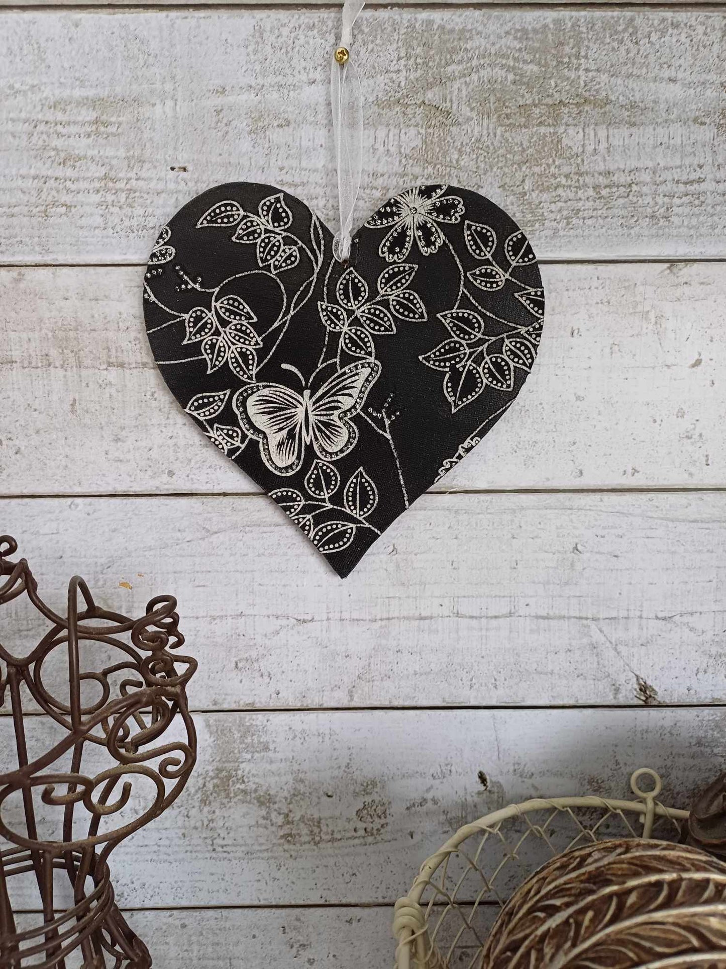 Lace Fabric Hanging Heart.