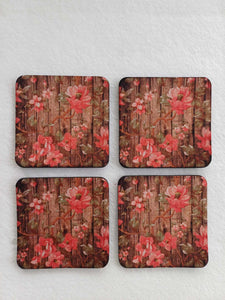 Vintage Floral Rubber Coasters