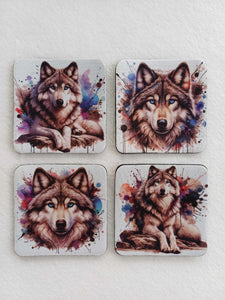 Wolf Rubber Coasters