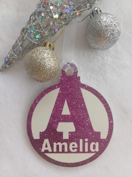 Letter A Christmas Decoration - Personalised in any name