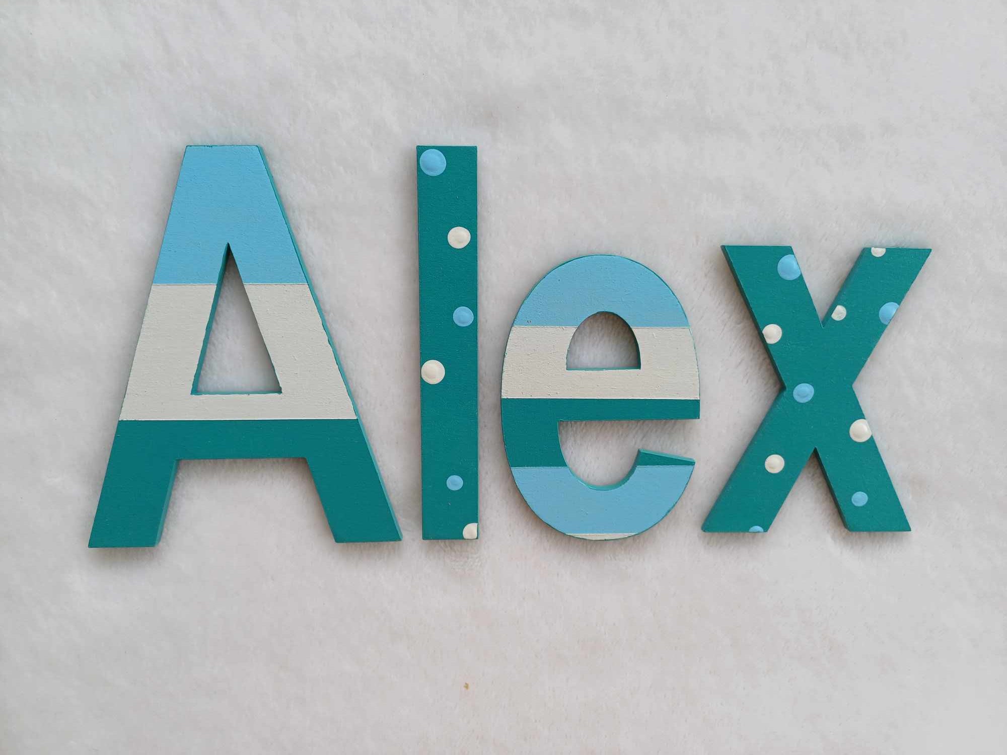 Alex - small letters suitable for a door. – Maisie & Me. NZ