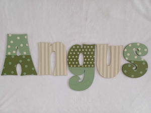 Personalised Names - 15cm high for the uppercase letter - Angus design and colour.