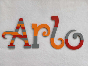 Personalised Names - 15cm high for the uppercase letter - Arlo design and colour.