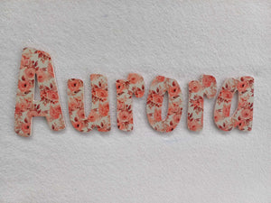 Aurora - small letters suitable for a door.