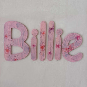 Billie - small letters suitable for a door.