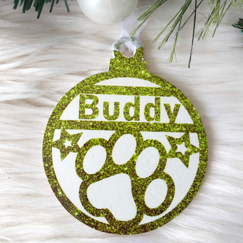 Paws Christmas Decoration - Personalised in any name