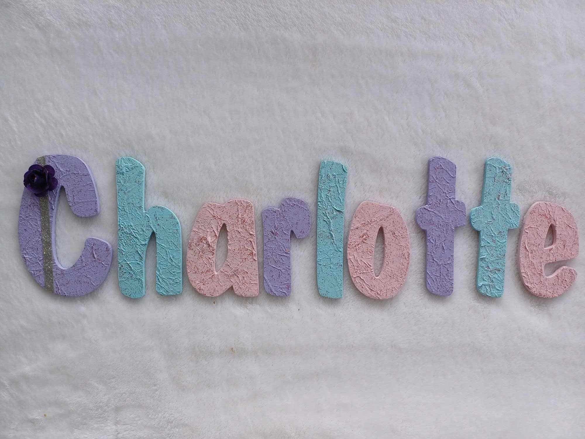 Charlotte small letters suitable for a door.