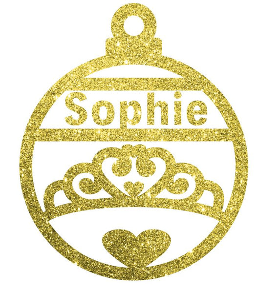 Tiara Christmas Decoration - Personalised in any name