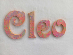 Cleo - small letters suitable for a door.