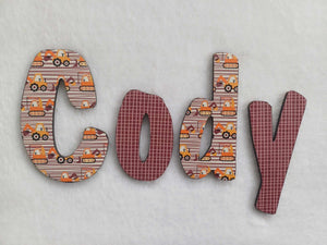 Cody - small letters suitable for a door.