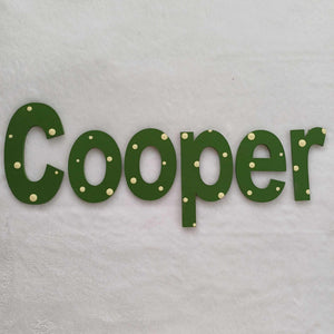 Cooper - small letters suitable for a door.