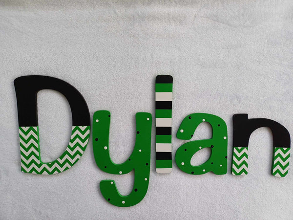 Personalised Names - 15cm high for the uppercase letter - Dylan design and colour.