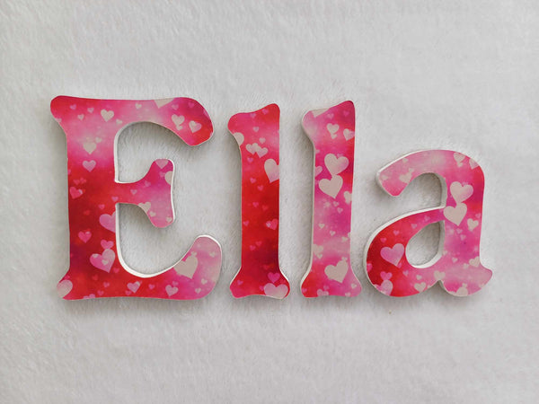 Personalised Names - 10cm high for the uppercase letter - Alice design and colour.