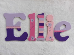 Personalised Names - 15cm high for the uppercase letter - Ellie design and colour.