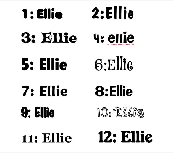 Personalised Names - 15cm high for the uppercase letter - Ellie design and colour.