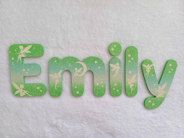 Fairy Names, Made to order - 15cm high for the uppercase letter - Ella design and colour.