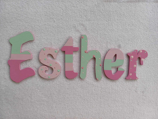 Esther - small letters suitable for a door.