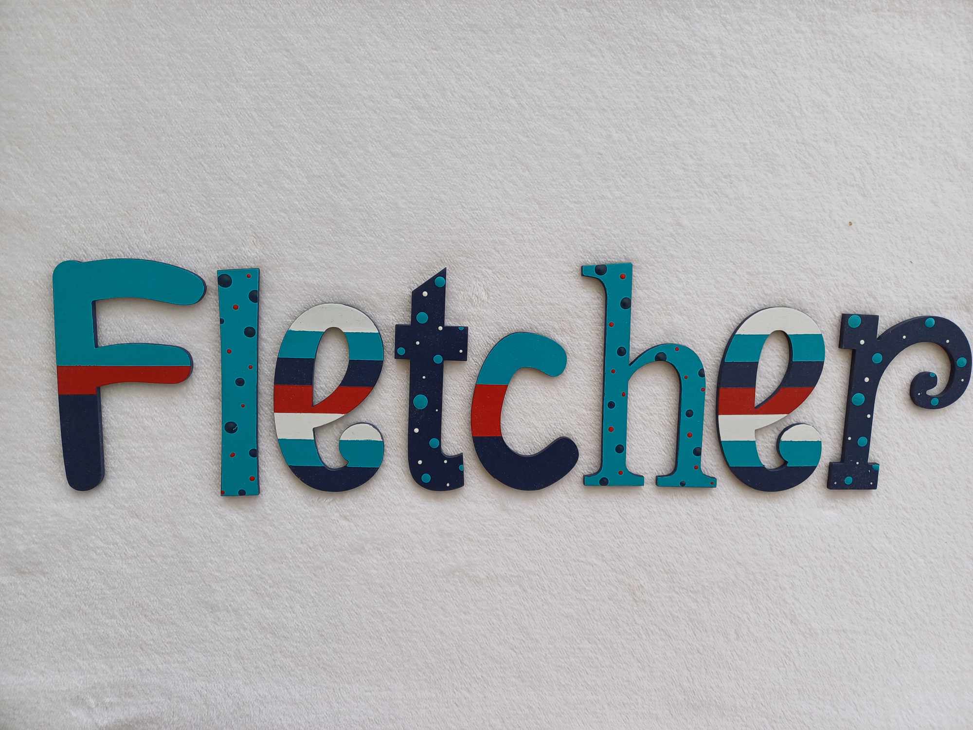 Fletcher - small letters suitable for a door.